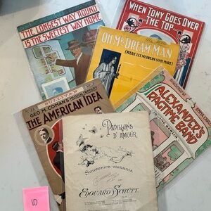 Lot of 6 Vintage Piano Sheet Music (#10)